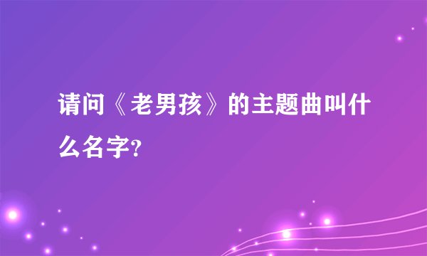 请问《老男孩》的主题曲叫什么名字?