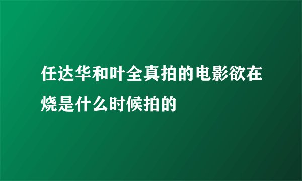 任达华和叶全真拍的电影欲在烧是什么时候拍的