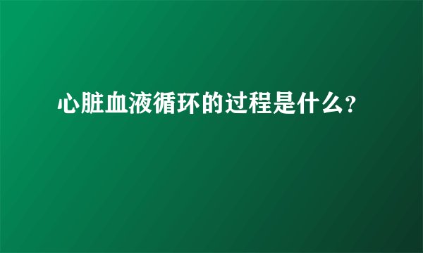 心脏血液循环的过程是什么？