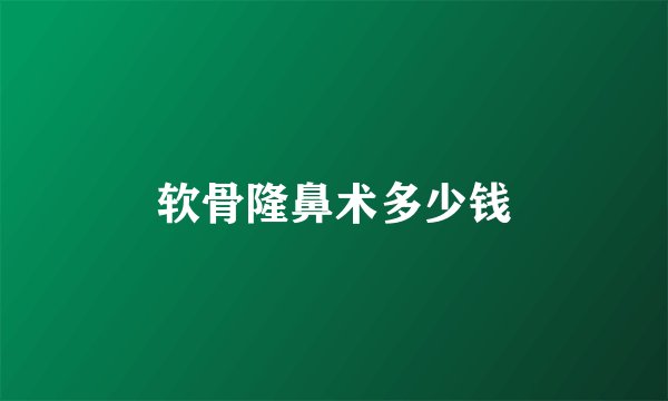 软骨隆鼻术多少钱