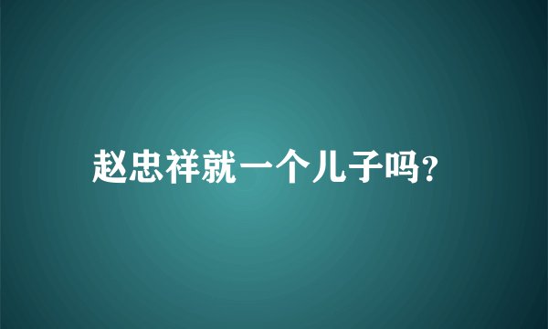 赵忠祥就一个儿子吗？