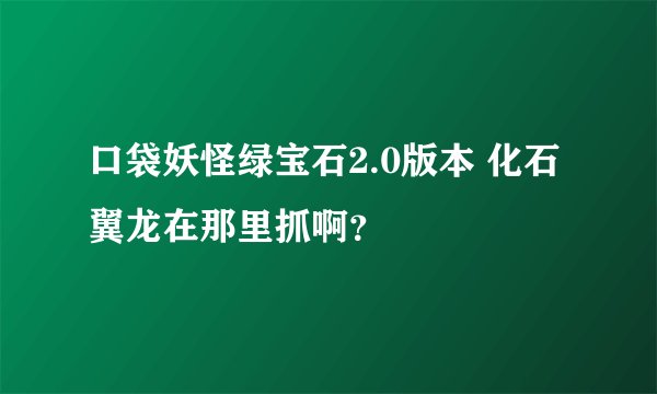 口袋妖怪绿宝石2.0版本 化石翼龙在那里抓啊？