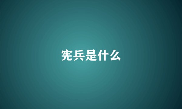 宪兵是什么