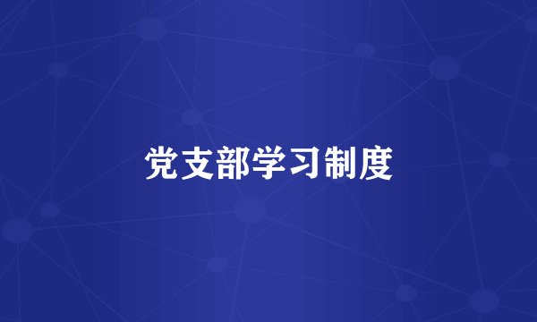 党支部学习制度