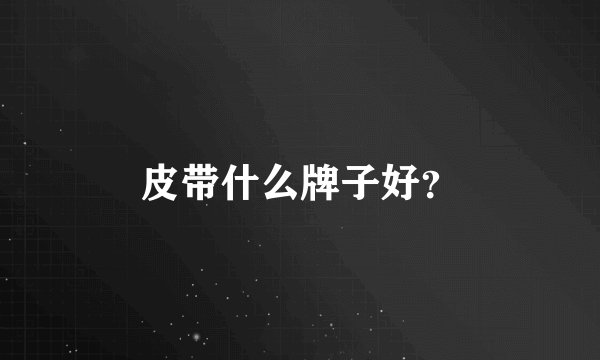 皮带什么牌子好?