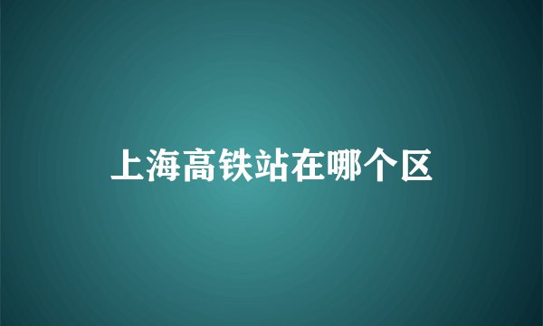 上海高铁站在哪个区