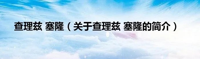 查理兹 塞隆（关于查理兹 塞隆的简介）