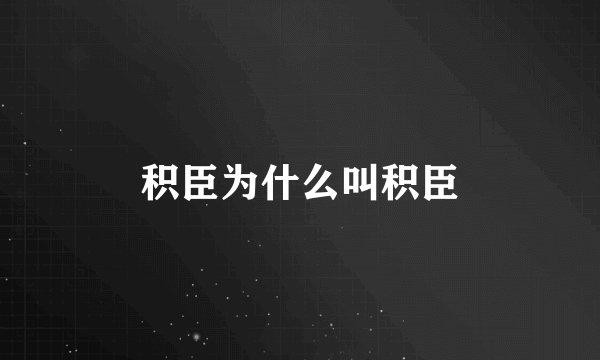 积臣为什么叫积臣