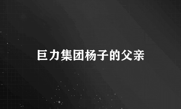 巨力集团杨子的父亲
