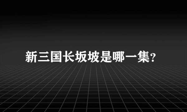 新三国长坂坡是哪一集？