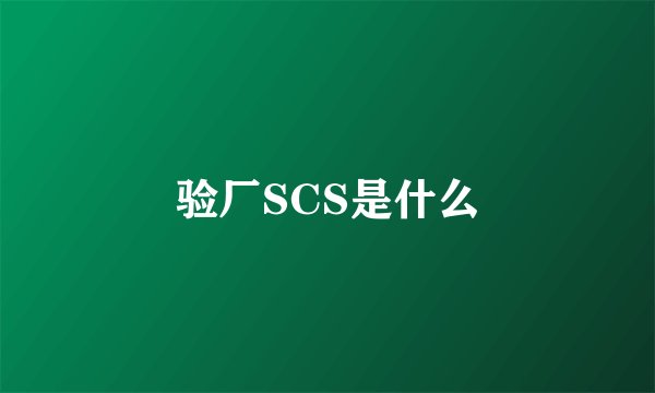 验厂SCS是什么