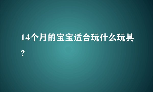 14个月的宝宝适合玩什么玩具?