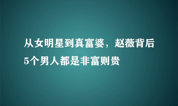 从女明星到真富婆，赵薇背后5个男人都是非富则贵