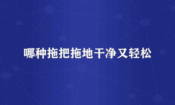 哪种拖把拖地干净又轻松