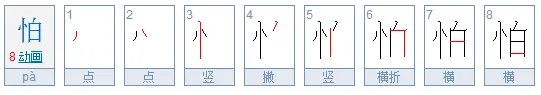 怕字的笔顺怎么写