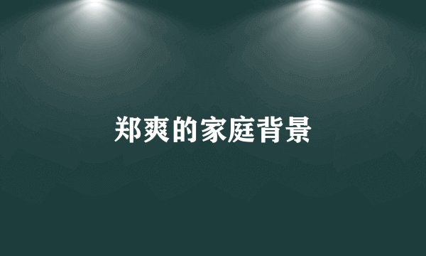 郑爽的家庭背景