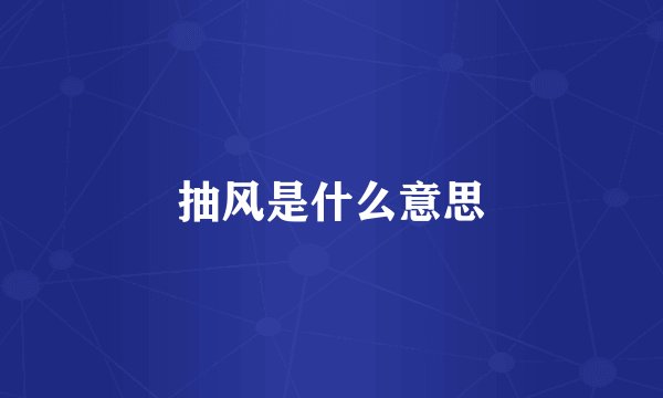 抽风是什么意思