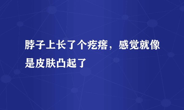 脖子上长了个疙瘩，感觉就像是皮肤凸起了
