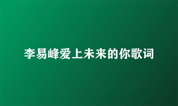 李易峰爱上未来的你歌词