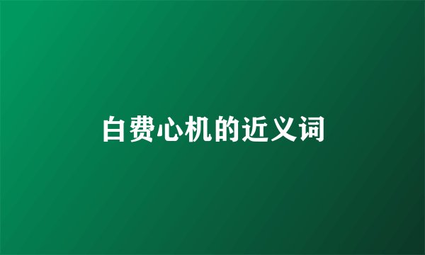 白费心机的近义词