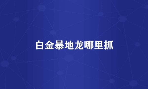 白金暴地龙哪里抓