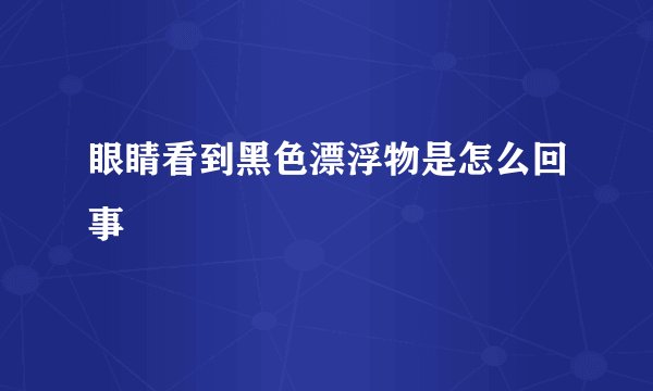 眼睛看到黑色漂浮物是怎么回事