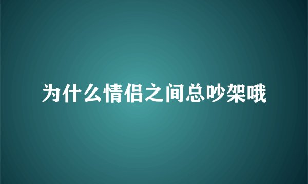 为什么情侣之间总吵架哦