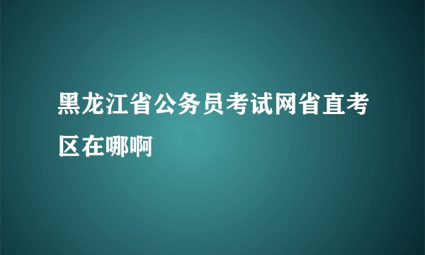 黑龙江省公务员考试网省直考区在哪啊