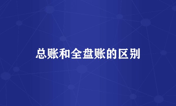 总账和全盘账的区别