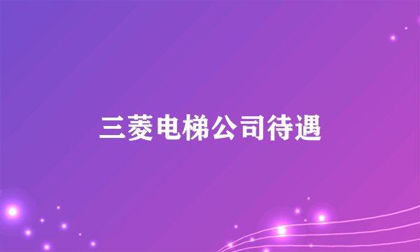 三菱电梯公司待遇