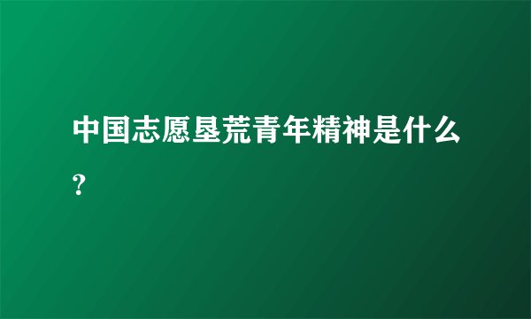 中国志愿垦荒青年精神是什么？