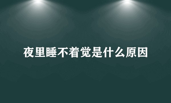 夜里睡不着觉是什么原因