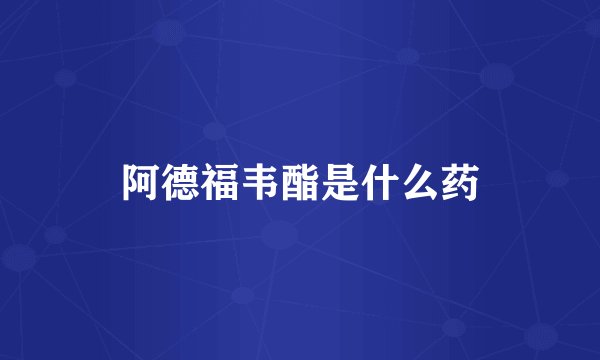 阿德福韦酯是什么药