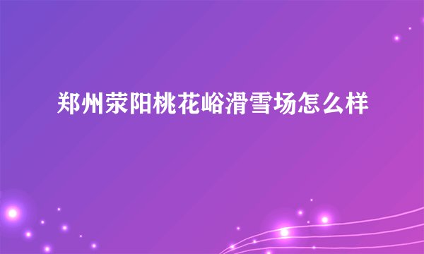 郑州荥阳桃花峪滑雪场怎么样