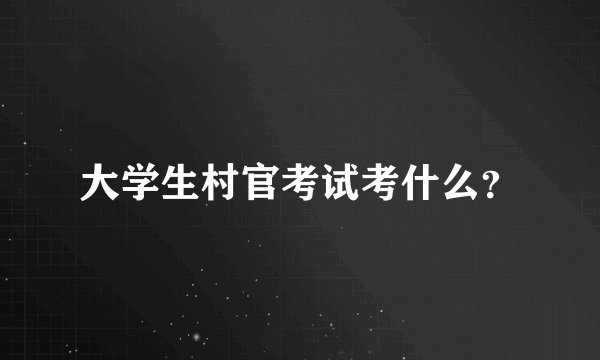 大学生村官考试考什么？