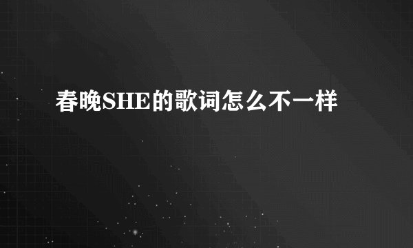 春晚SHE的歌词怎么不一样