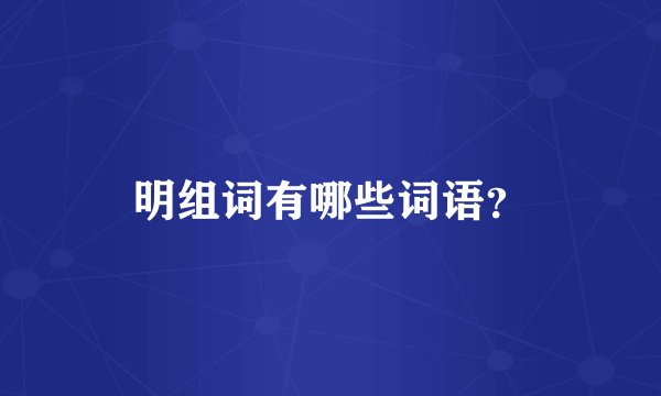 明组词有哪些词语？