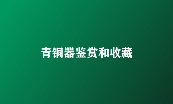 青铜器鉴赏和收藏