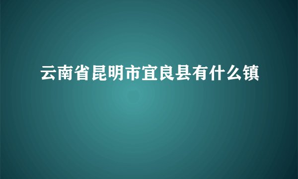 云南省昆明市宜良县有什么镇