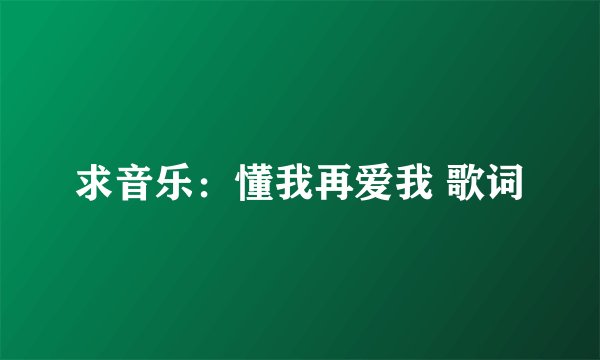 求音乐：懂我再爱我 歌词