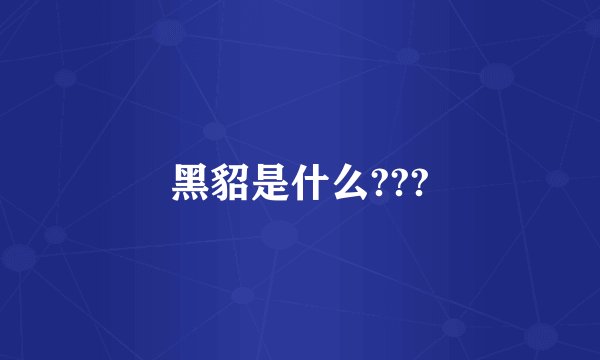 黑貂是什么???