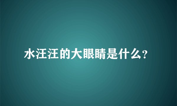 水汪汪的大眼睛是什么？