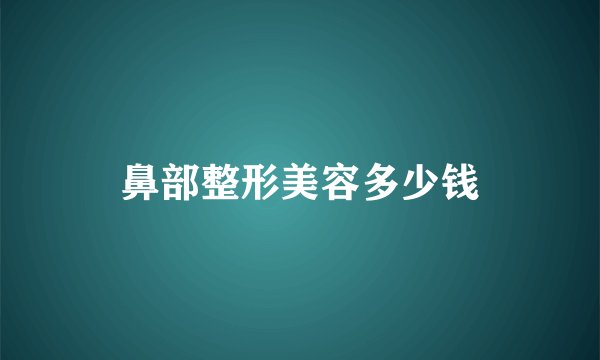 鼻部整形美容多少钱