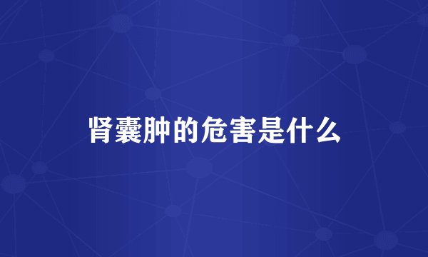 肾囊肿的危害是什么