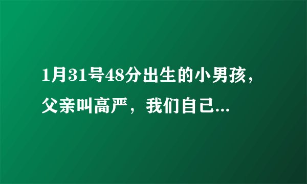 1月31号48分出生的小男孩，父亲叫高严，我们自己给宝宝起的名字叫“高宇燊” 请大家帮忙看看怎么样…