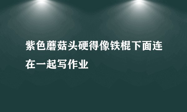 紫色蘑菇头硬得像铁棍下面连在一起写作业
