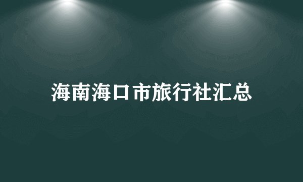 海南海口市旅行社汇总