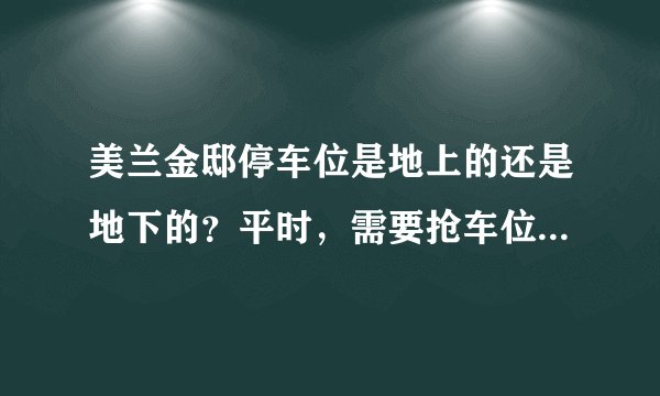 美兰金邸停车位是地上的还是地下的？平时，需要抢车位吗？租车位多少钱？