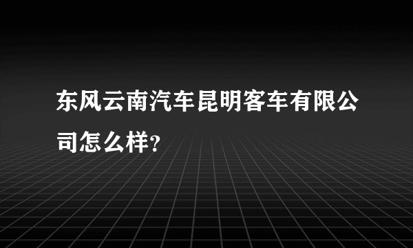 东风云南汽车昆明客车有限公司怎么样？