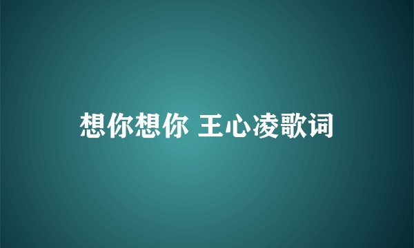 想你想你 王心凌歌词